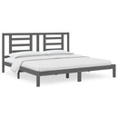 sengeramme 200x200 cm massivt fyrretræ grå