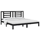 sengeramme 200x200 cm massivt fyrretræ sort