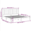 sengeramme 200x200 cm massivt fyrretræ sort
