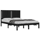 sengeramme 140x190 cm massivt fyrretræ sort
