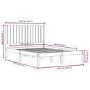 sengeramme 140x190 cm massivt fyrretræ sort