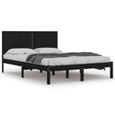 sengeramme 200x200 cm massivt fyrretræ sort