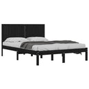 sengeramme 200x200 cm massivt fyrretræ sort