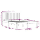 sengeramme 200x200 cm massivt fyrretræ sort