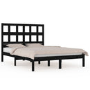sengeramme 140x190 cm massivt fyrretræ sort