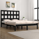 sengeramme 140x190 cm massivt fyrretræ sort