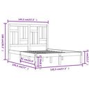 sengeramme uden madras 140x190 cm massivt fyrretræ hvid