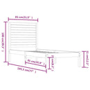 sengeramme 75x190 cm Small Single massivt træ hvid