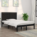 sengeramme 140x190 cm massivt træ sort