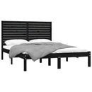 sengeramme 150x200 cm King Size massivt træ sort