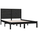 sengeramme 150x200 cm King Size massivt træ sort