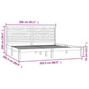 sengeramme 200x200 cm massivt træ hvid