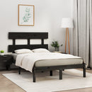 sengeramme 140x190 cm massivt træ sort