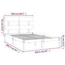 sengeramme 200x200 cm massivt træ grå