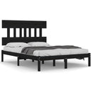 sengeramme 140x190 cm massivt træ sort