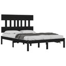 sengeramme 140x190 cm massivt træ sort