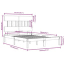 sengeramme 140x190 cm massivt træ sort