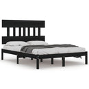 sengeramme 200x200 cm massivt træ sort