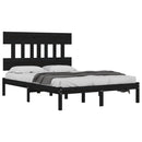 sengeramme 200x200 cm massivt træ sort