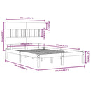sengeramme 200x200 cm massivt træ sort