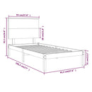 sengeramme 90x190 cm Single massivt træ hvid
