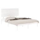sengeramme uden madras 140x190 cm massivt fyrretræ hvid