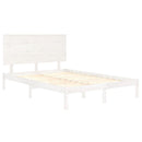 sengeramme uden madras 120x200 cm massivt fyrretræ hvid