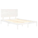 sengeramme uden madras 140x200 cm massivt fyrretræ hvid