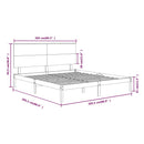 sengeramme 200x200 cm massivt fyrretræ sort
