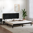 sengeramme 200x200 cm massivt fyrretræ sort
