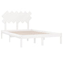 sengeramme 135x190 cm dobbelt massivt træ hvid
