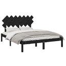 sengeramme 140x190 cm massivt træ sort
