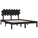 sengeramme 140x190 cm massivt træ sort