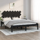 sengeramme 140x190 cm massivt træ sort