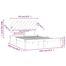 sengeramme 140x200 cm massivt træ hvid