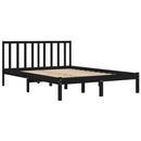 sengeramme 140x190 cm massivt fyrretræ sort