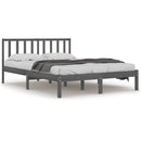 sengeramme 200x200 cm massivt fyrretræ grå