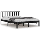 sengeramme 200x200 cm massivt fyrretræ sort