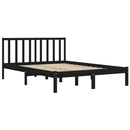 sengeramme 200x200 cm massivt fyrretræ sort