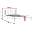 sengeramme 200x200 cm massivt fyrretræ sort