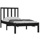sengeramme 75x190 cm Small Single massivt fyrretræ sort