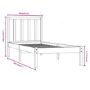 sengeramme 75x190 cm Small Single massivt fyrretræ sort