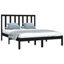 sengeramme 140x190 cm massivt fyrretræ sort