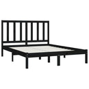 sengeramme 140x190 cm massivt fyrretræ sort