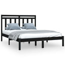 sengeramme 140x190 cm massivt træ sort