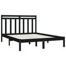 sengeramme 140x190 cm massivt træ sort