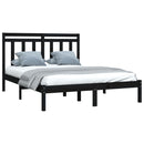 sengeramme 150x200 cm King Size massivt træ sort