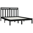 sengeramme 150x200 cm King Size massivt træ sort