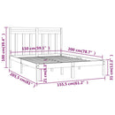 sengeramme 150x200 cm King Size massivt træ sort