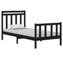 sengeramme 75x190 cm Small Single massivt træ sort